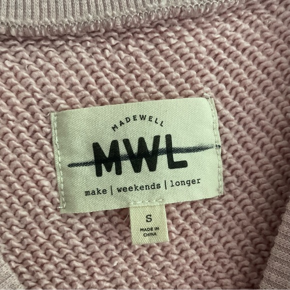Madewell MWL Airyterry Sweatshirt Tee Dress Pink Small S - Picture 3 of 7